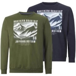 Doppelpack Sweatshirt HOLDGER Grün Blau