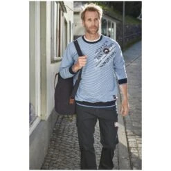 Sweatshirt IJAN Blau Gestreift -Warme Kleidung server 713