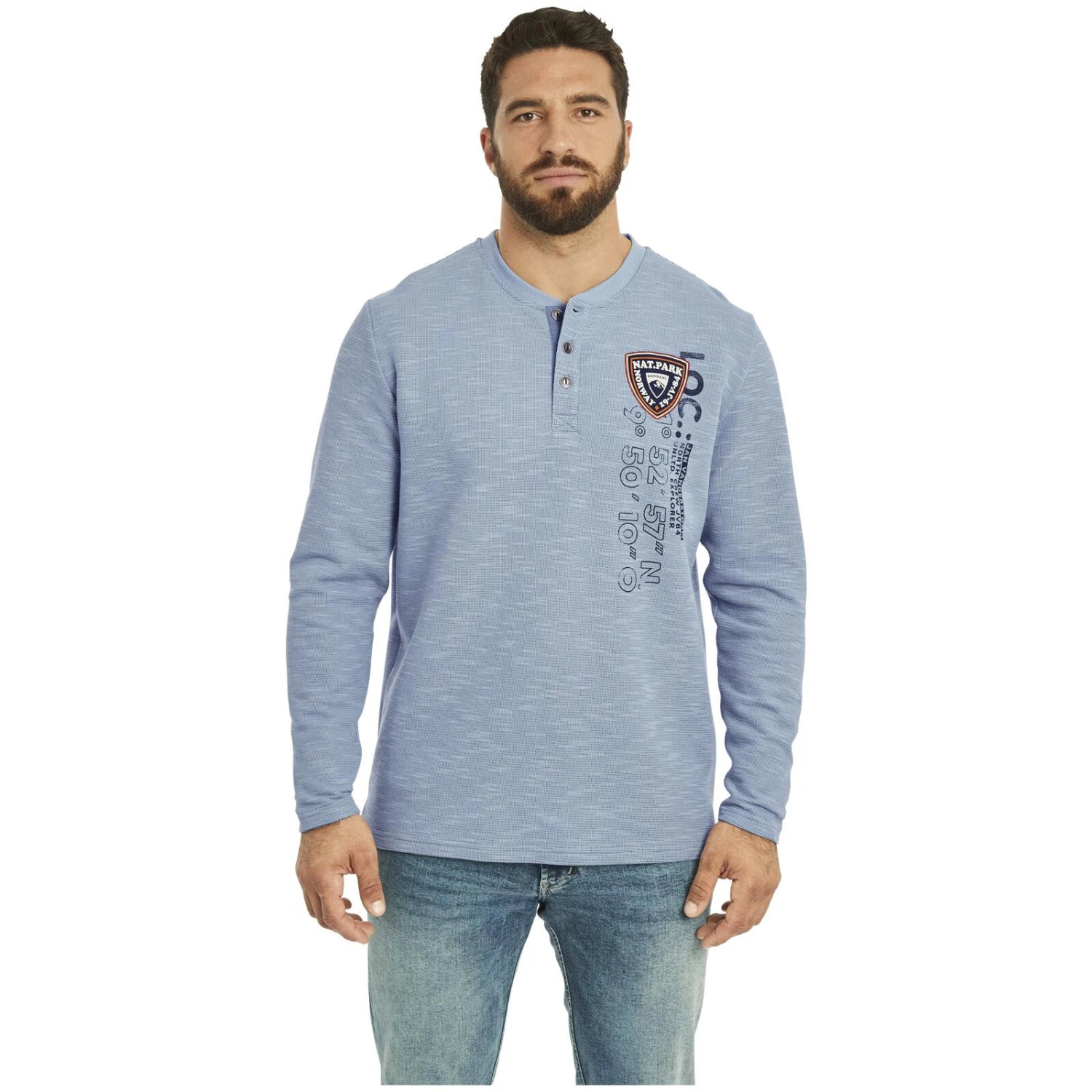 Sweatshirt REGINALD Hellblau Melange 4 Sweatshirt REGINALD Hellblau Melange – Bild 2