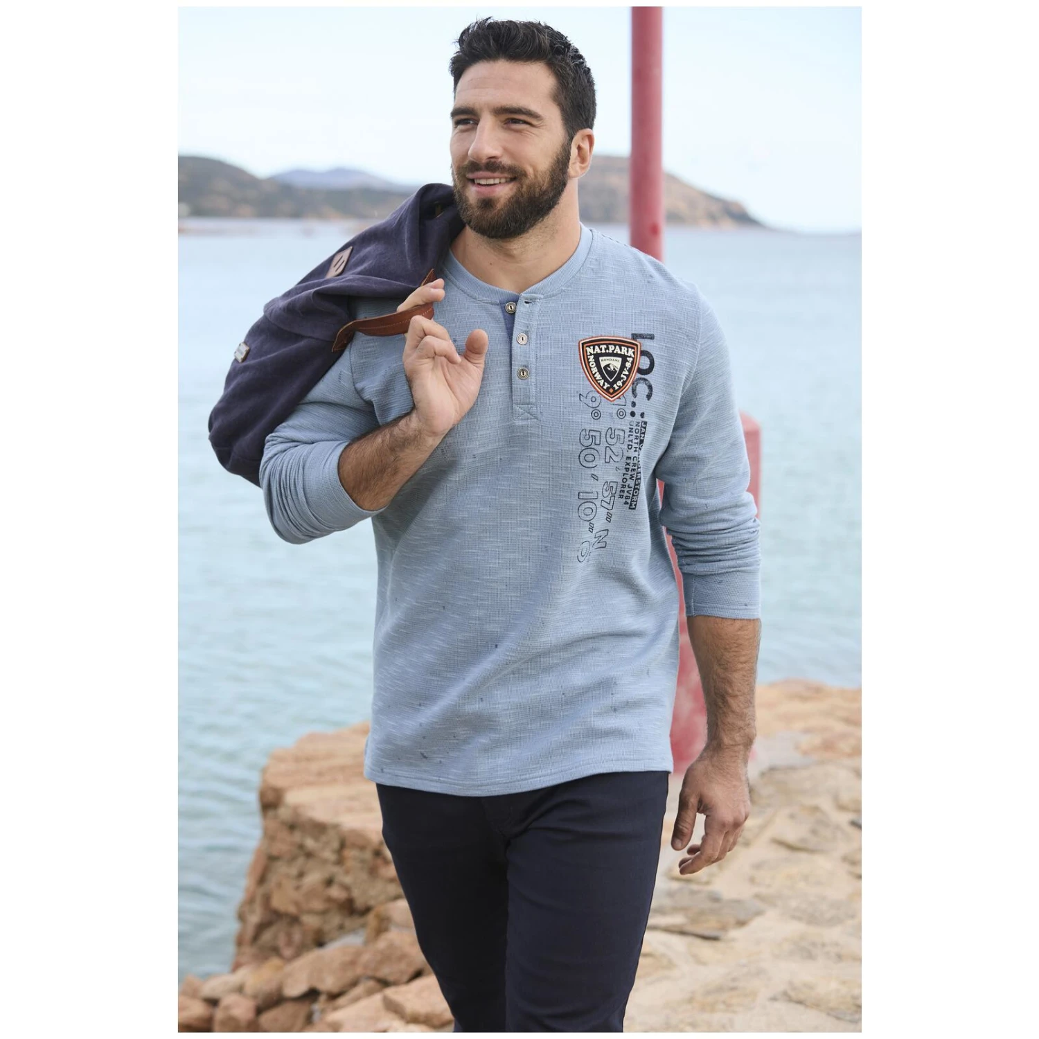 Sweatshirt REGINALD Hellblau Melange 9 Sweatshirt REGINALD Hellblau Melange – Bild 7