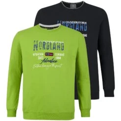 Doppelpack Sweatshirt BOTU Hellgrün Schwarz