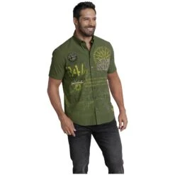 Kurzarmhemd CHRISTMAR Grün Bedruckt -Warme Kleidung server 793