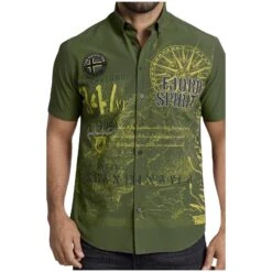 Kurzarmhemd CHRISTMAR Grün Bedruckt -Warme Kleidung server 796