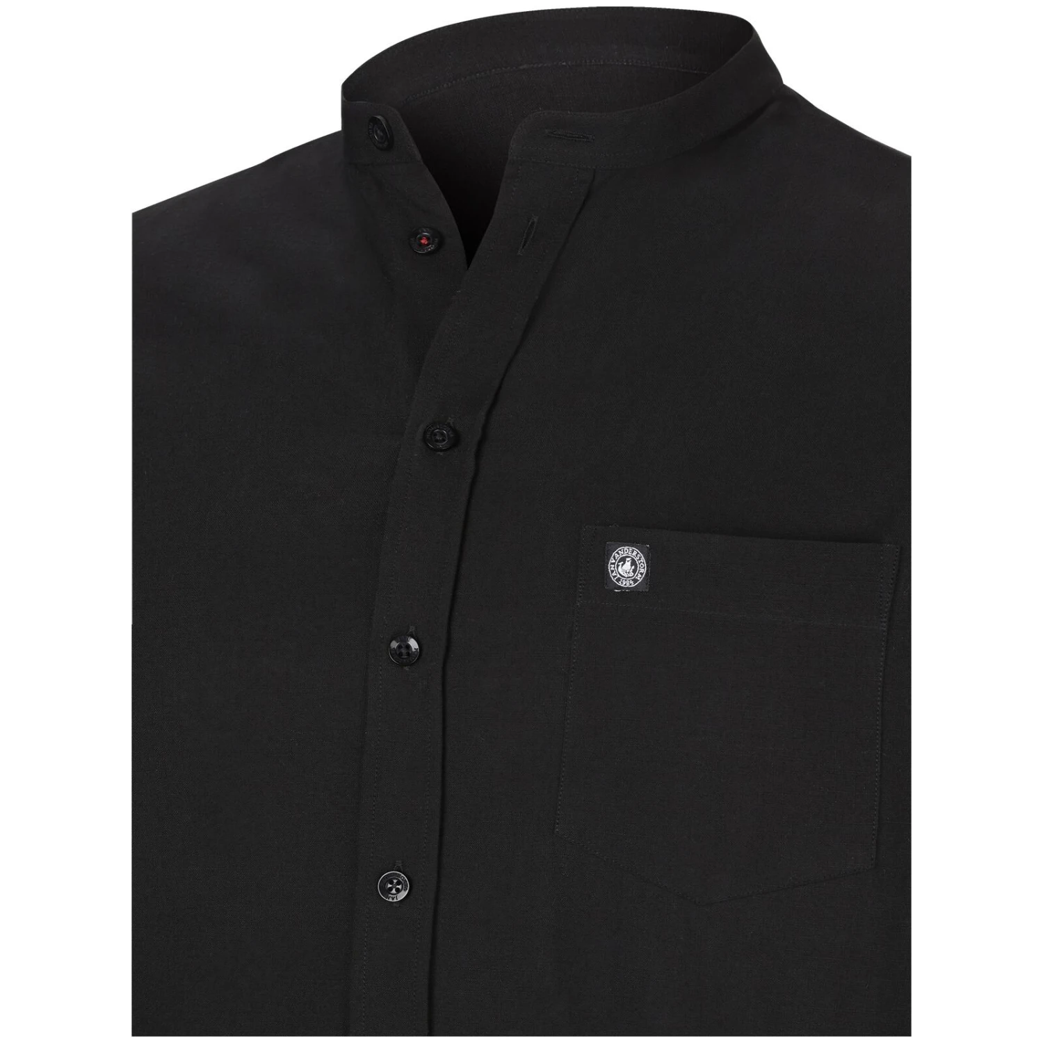 Stehkragenhemd KALLU Schwarz 7 Stehkragenhemd KALLU Schwarz – Bild 5