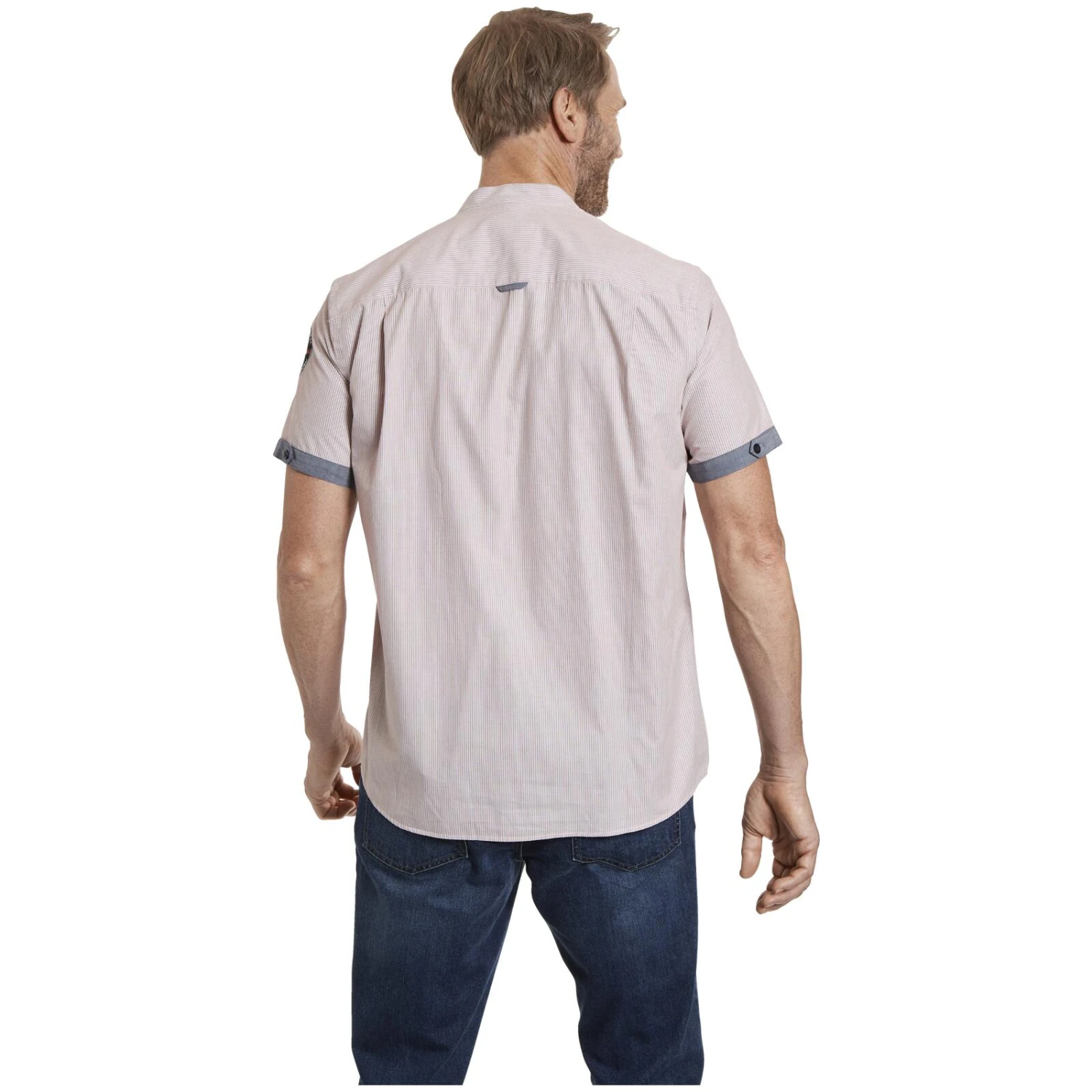 Kurzarmhemd HERVALD Orange Gestreift 5 Kurzarmhemd HERVALD Orange Gestreift – Bild 3