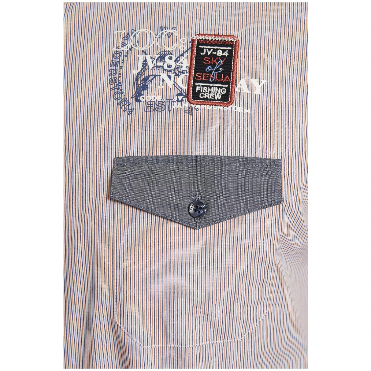 Kurzarmhemd HERVALD Orange Gestreift 6 Kurzarmhemd HERVALD Orange Gestreift – Bild 4