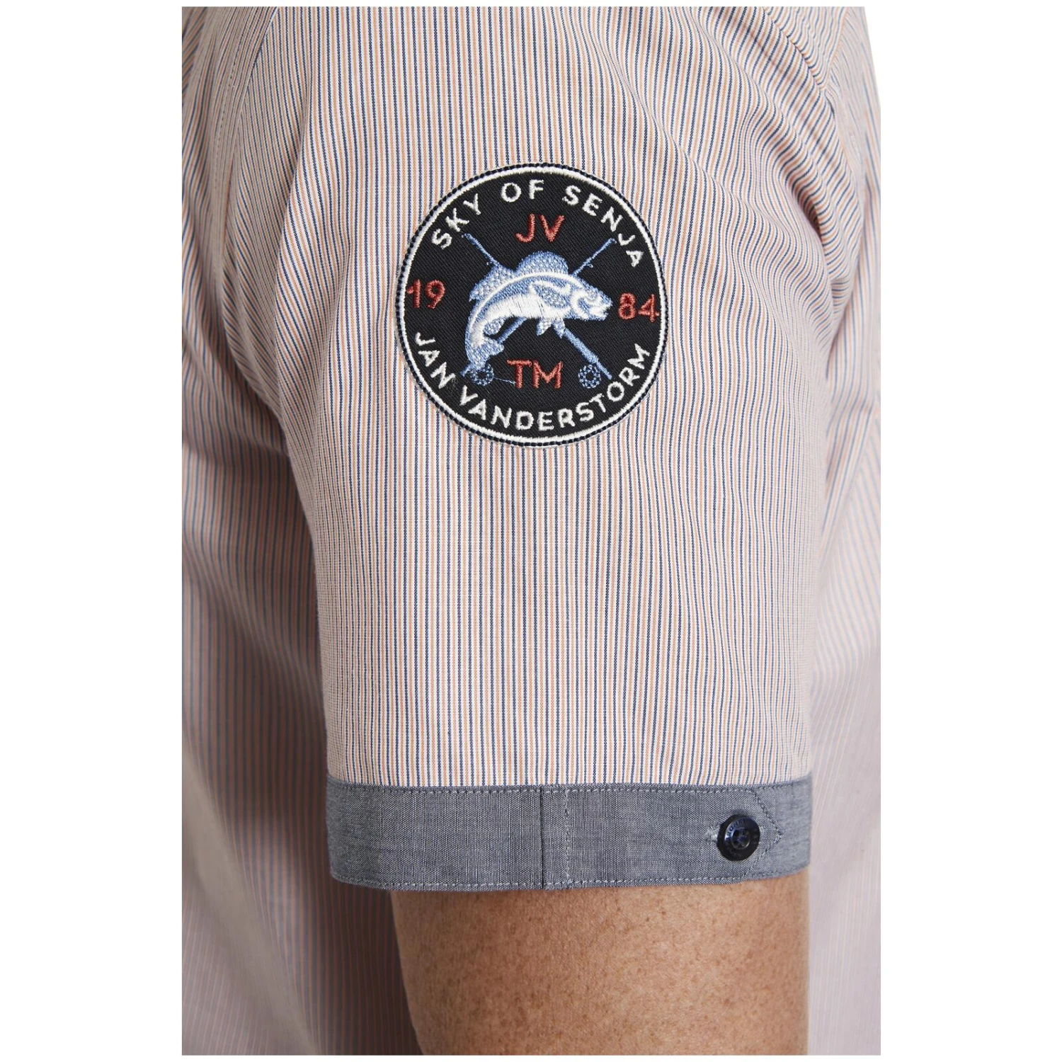 Kurzarmhemd HERVALD Orange Gestreift 7 Kurzarmhemd HERVALD Orange Gestreift – Bild 5