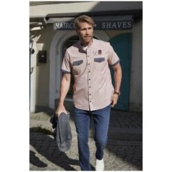 Kurzarmhemd HERVALD Orange Gestreift 14 Kurzarmhemd HERVALD Orange Gestreift -Warme Kleidung server 825