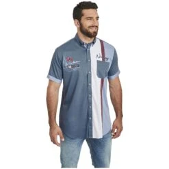 Kurzarmhemd THJORVEN Blau Gestreift 13 Kurzarmhemd THJORVEN Blau Gestreift -Warme Kleidung server 836