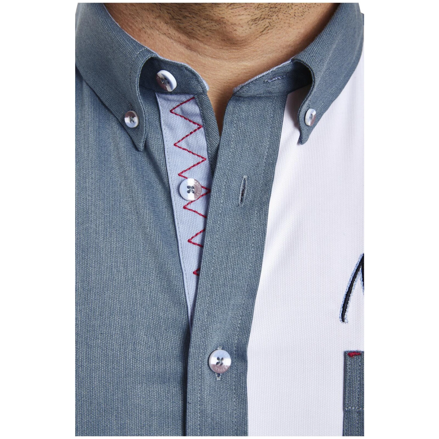 Kurzarmhemd THJORVEN Blau Gestreift 7 Kurzarmhemd THJORVEN Blau Gestreift – Bild 5