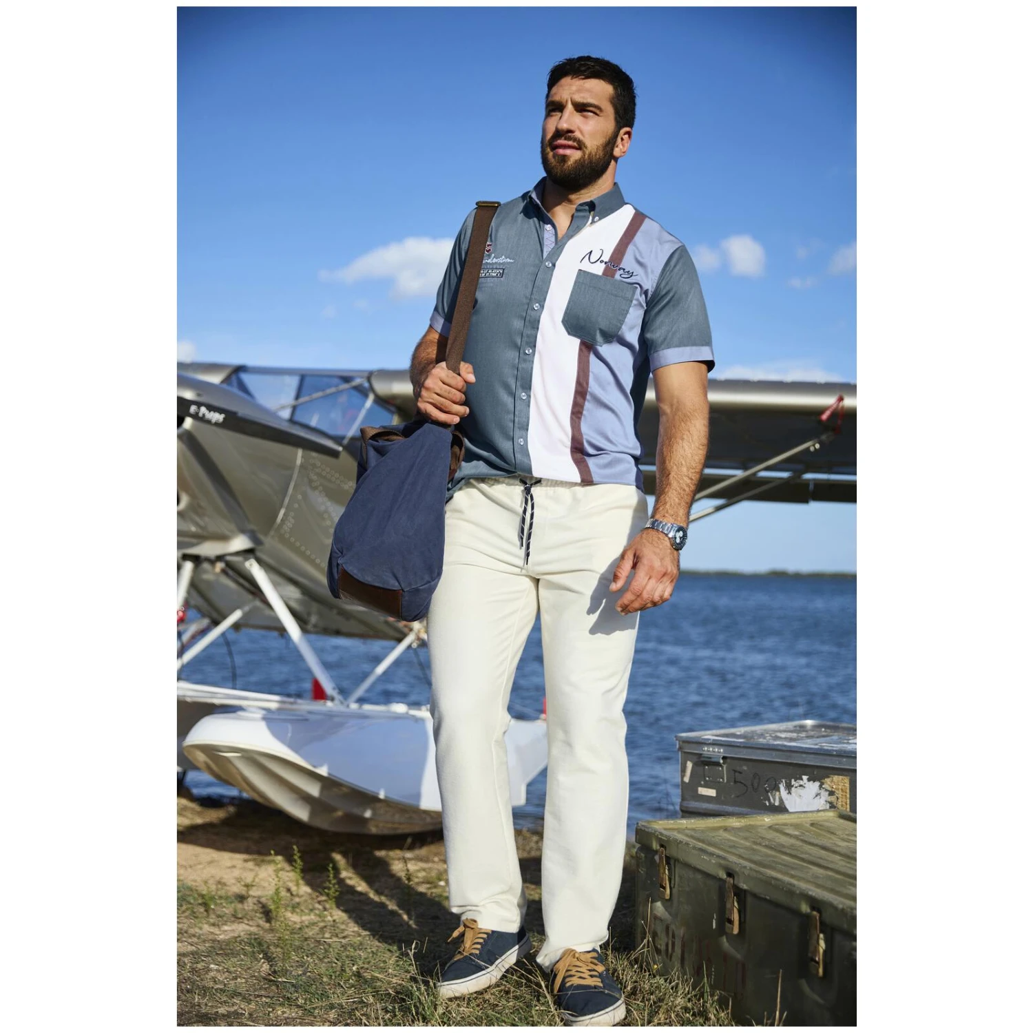 Kurzarmhemd THJORVEN Blau Gestreift 11 Kurzarmhemd THJORVEN Blau Gestreift – Bild 9