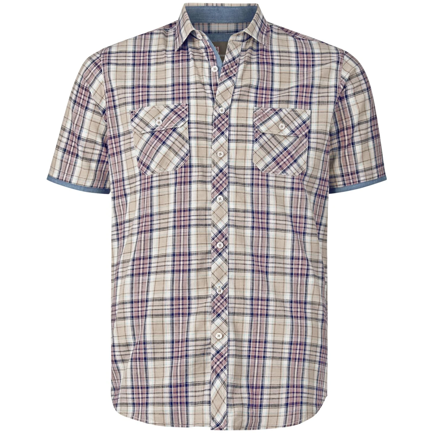 Kurzarmhemd PALLE Beige Kariert 3 Kurzarmhemd PALLE Beige Kariert