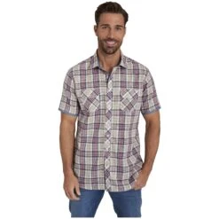 Kurzarmhemd PALLE Beige Kariert 12 Kurzarmhemd PALLE Beige Kariert -Warme Kleidung server 851