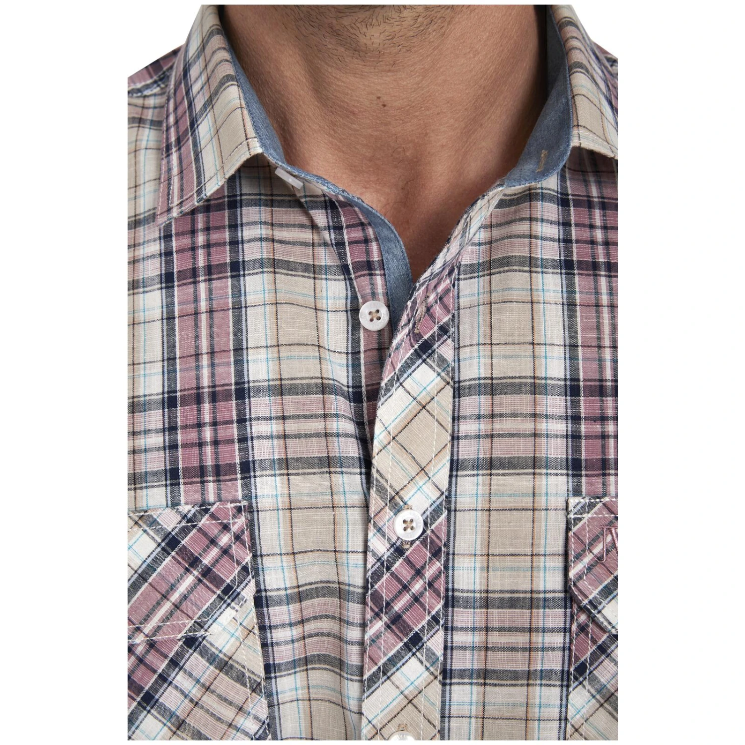 Kurzarmhemd PALLE Beige Kariert 9 Kurzarmhemd PALLE Beige Kariert – Bild 7