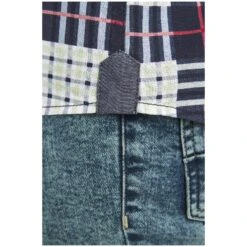 Kurzarmhemd AGNE Mint Kariert -Warme Kleidung server 864