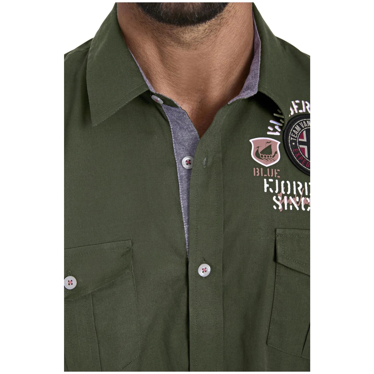 Kurzarmhemd SNOFRED Oliv 6 Kurzarmhemd SNOFRED Oliv – Bild 4