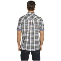 Kurzarmhemd AAGES Oliv Kariert -Warme Kleidung server 897