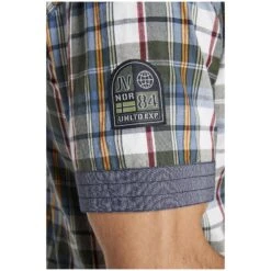 Kurzarmhemd AAGES Oliv Kariert -Warme Kleidung server 900