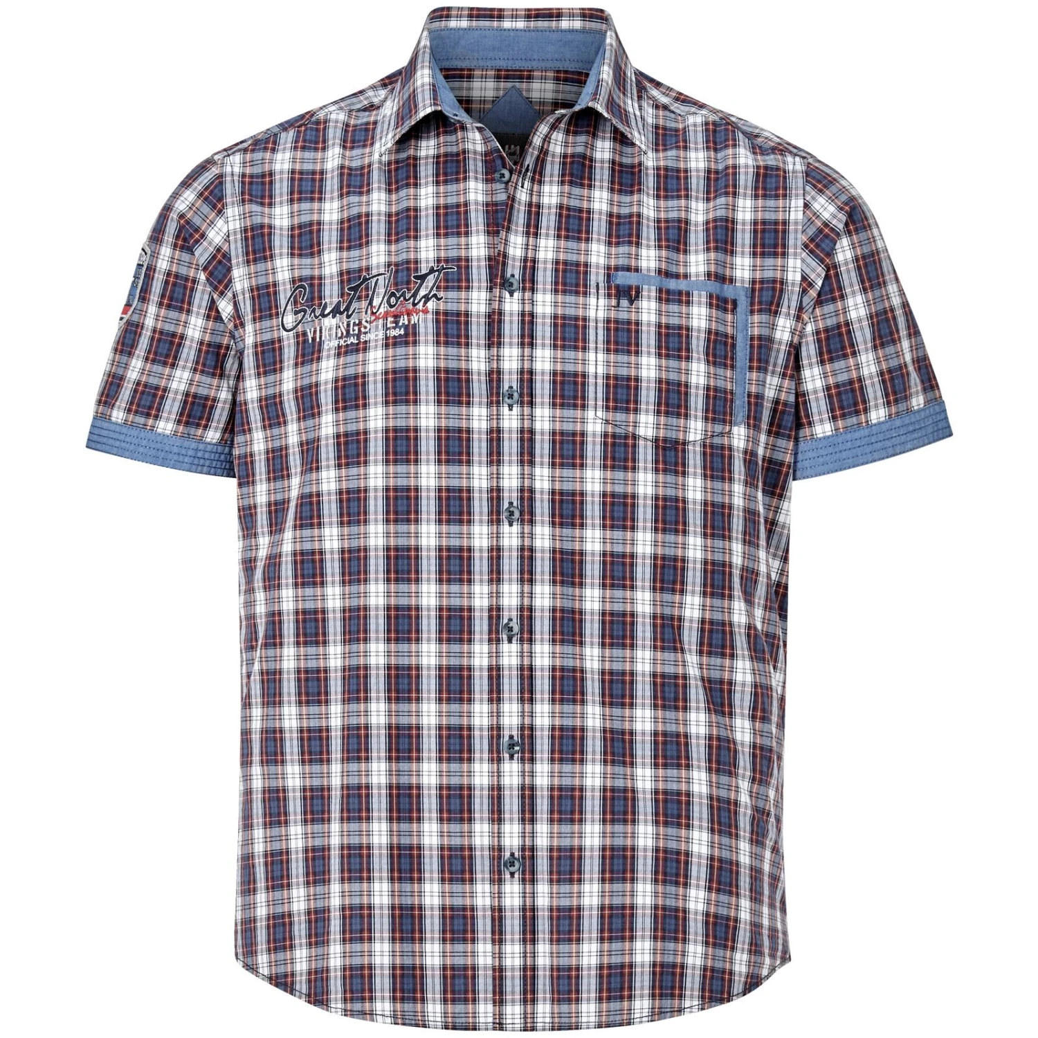 Kurzarmhemd SINDBALD Blau Rot Kariert 3 Kurzarmhemd SINDBALD Blau Rot Kariert