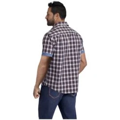 Kurzarmhemd SINDBALD Blau Rot Kariert 11 Kurzarmhemd SINDBALD Blau Rot Kariert -Warme Kleidung server 922