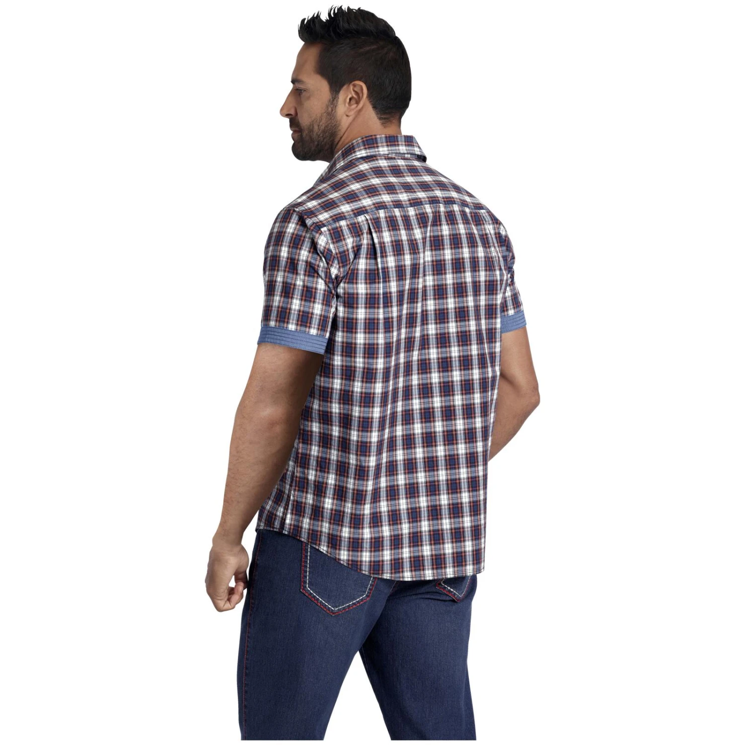 Kurzarmhemd SINDBALD Blau Rot Kariert 5 Kurzarmhemd SINDBALD Blau Rot Kariert – Bild 3