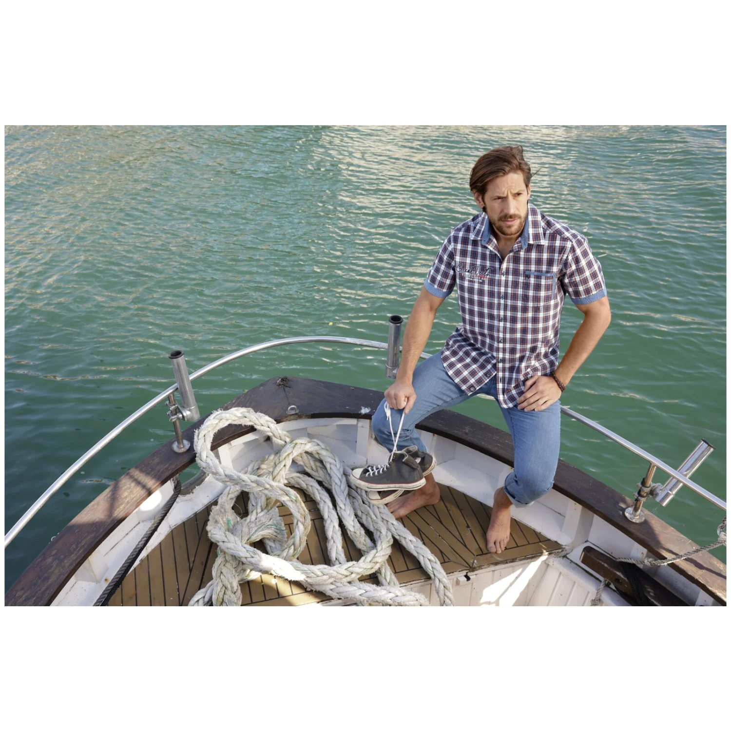 Kurzarmhemd SINDBALD Blau Rot Kariert 9 Kurzarmhemd SINDBALD Blau Rot Kariert – Bild 7