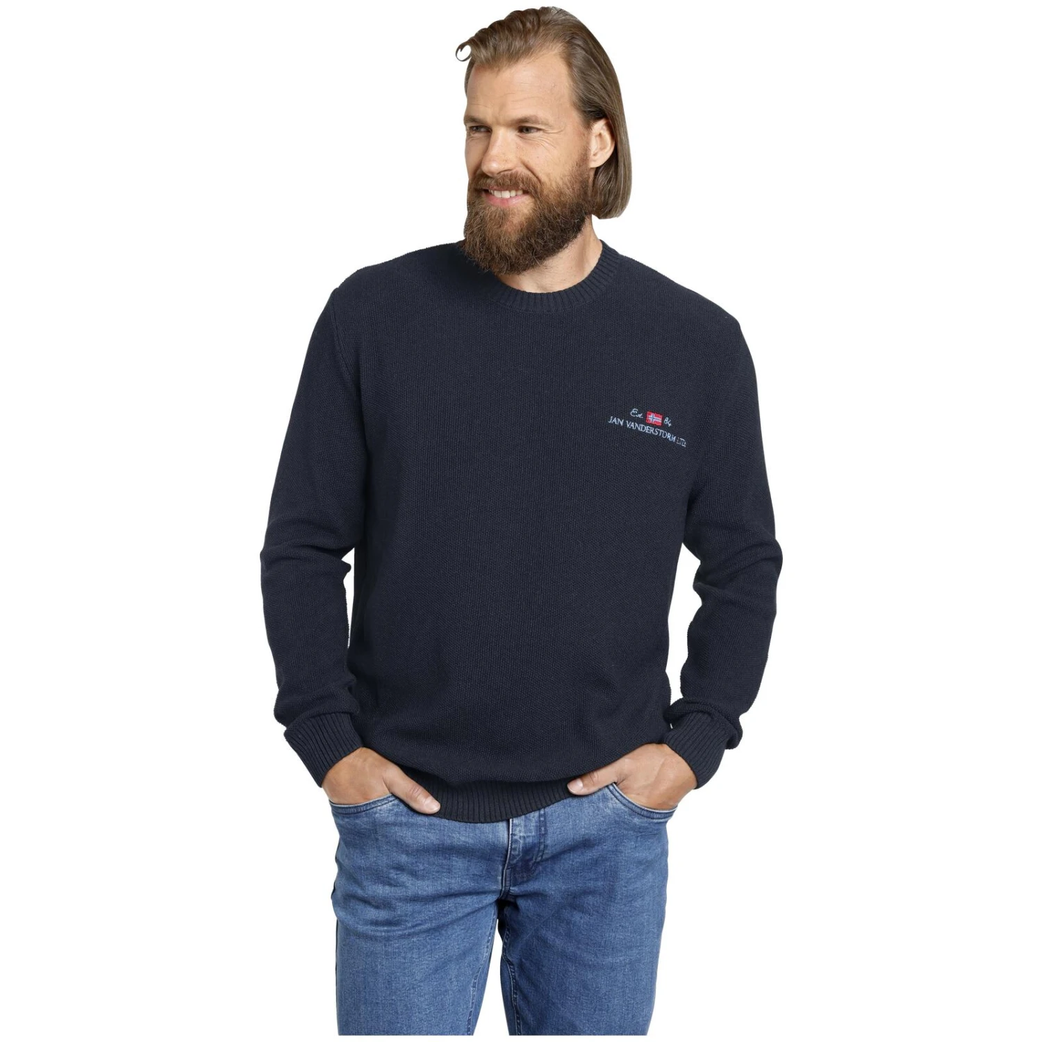 Pullover ALBREKT Dunkelblau 4 Pullover ALBREKT Dunkelblau – Bild 2