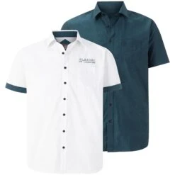 Titelseite 21 Doppelpack Hemd EVIN Weiß Petrol