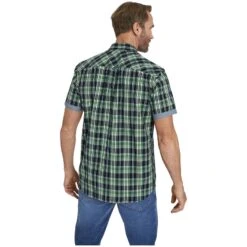 Kurzarmhemd JONFINN Dunkelblau Kariert -Warme Kleidung server 992