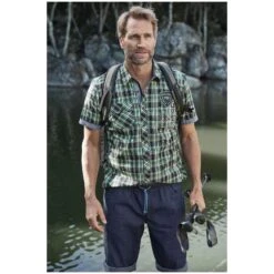 Kurzarmhemd JONFINN Dunkelblau Kariert -Warme Kleidung server 999